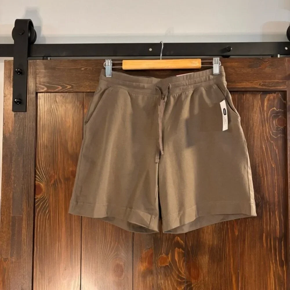 Karen Scott Pull-On Stretchy Elastic Waist Knit Casual Brown Shorts NWT - Picture 4 of 6